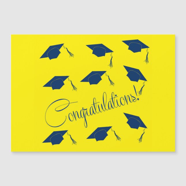 Congratulations graduation hat Thin Magnetic Card (Front)