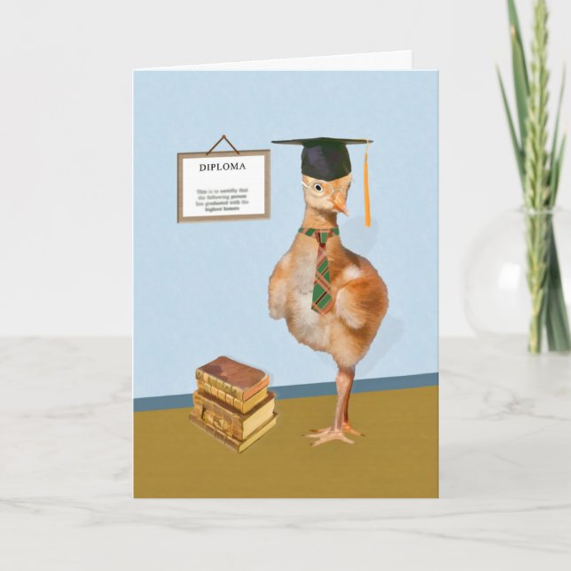 Congratulations, Graduation, Humorous Bird Card (Front)