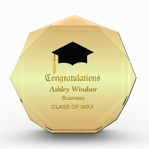 Congratulations Graduation on Golden Acrylic Award