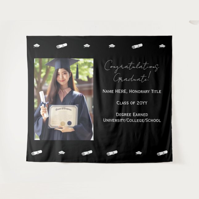Congratulations Graduation Photo Backdrop Banner (Front (Horizontal))