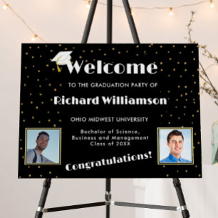 Congratulations Graduation Photo Black and White Foam Board