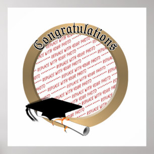 'Congratulations' Graduation Photo Frame Poster