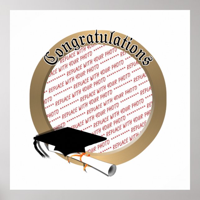 'Congratulations' Graduation Photo Frame Poster (Front)