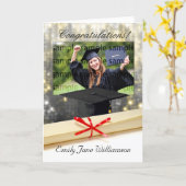 congratulations graduation photo greeting card (Yellow Flower)