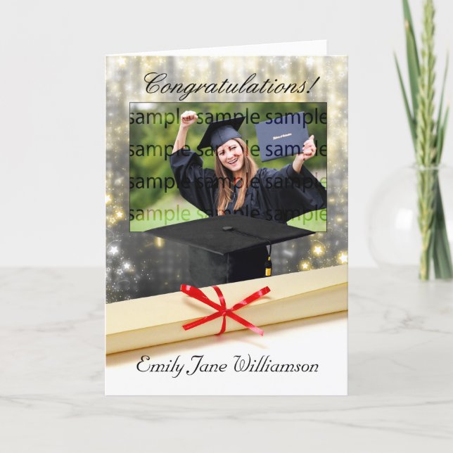 congratulations graduation photo greeting card (Front)