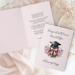 Congratulations Graduation Poem Feminine Grad Cap Card<br><div class="desc">Feminine graduation congratulations card with illustration of female graduate wearing a grad cap and a pink bow in her hair. Edit using the design tool to change hair color (brown, blonde, red or black) and feel free to keep or edit the poem. Personalize with your graduate's name, class year and...</div>