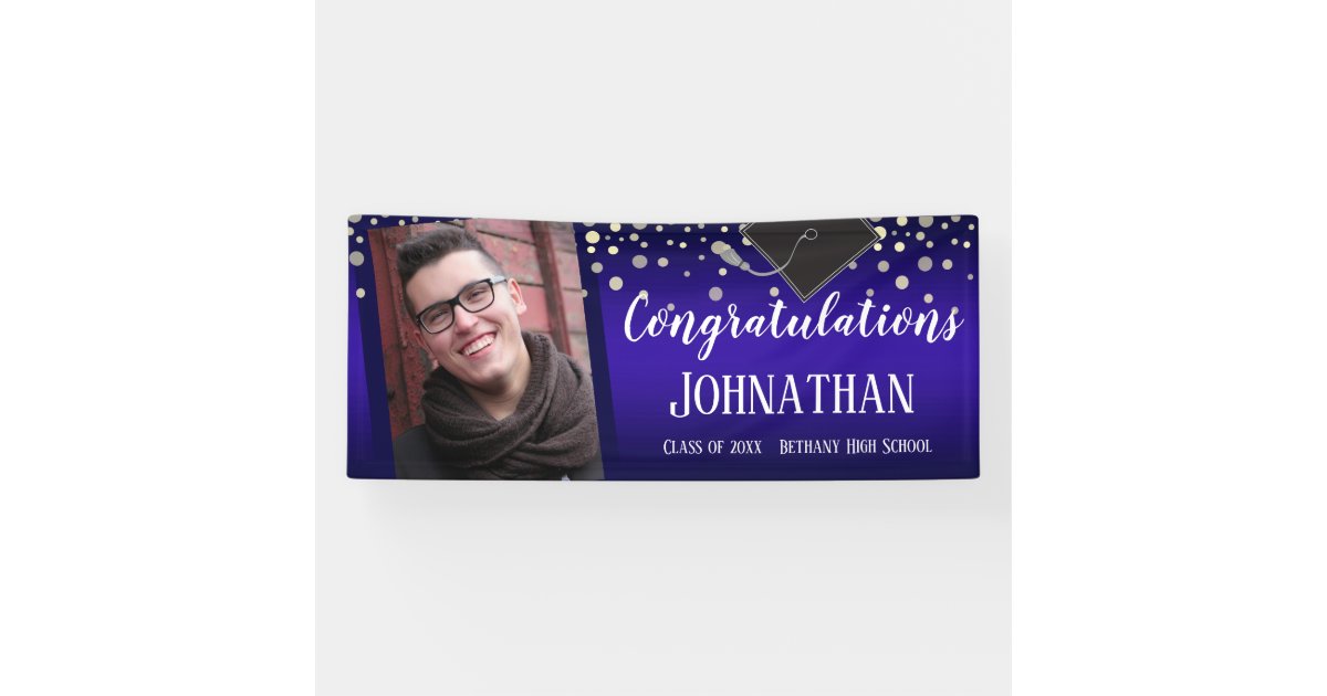 Congratulations Graduation Purple Banner | Zazzle