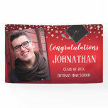 Congratulations Graduation Red with Confetti Photo Banner Congratulations Graduation Red with Confetti Photo Banner