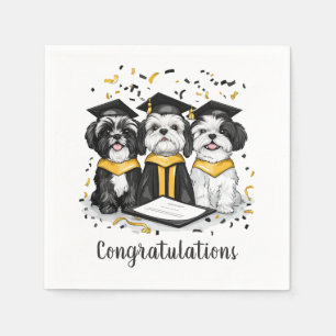 Congratulations Graduation Shih Tzu Dogs Napkins