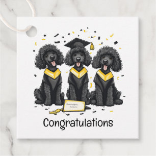 Congratulations Graduation Standard Poodle Dogs Favor Tags