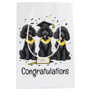 Congratulations Graduation Standard Poodle Dogs Medium Gift Bag