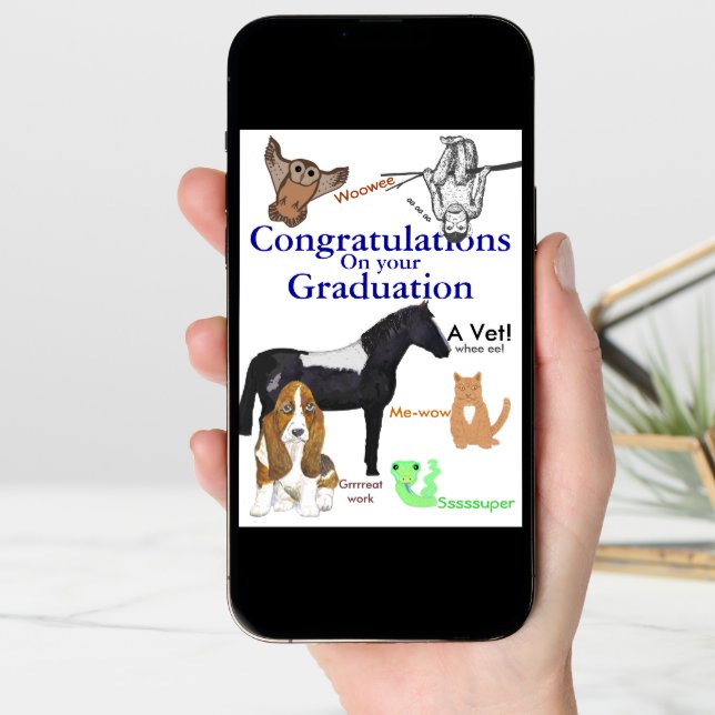 Congratulations Graduation Veterinary Card (Front Digital)