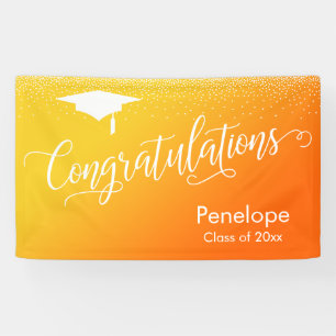 Congratulations Graduation Yellow & Orange Ombre Banner