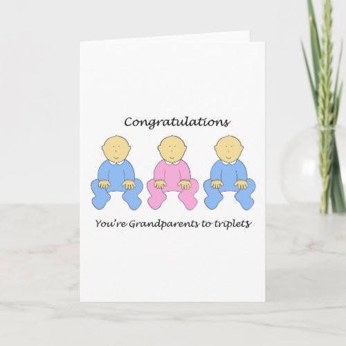 Congratulations Grandparents to Triplets Card