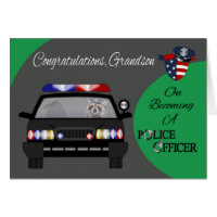 Congratulations, Grandson, Police Officer Card