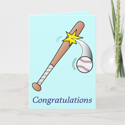 Congratulations Great Game with Ball and Bat Card