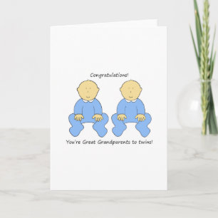 Congratulations Great Grandparents to Twin Boys Card