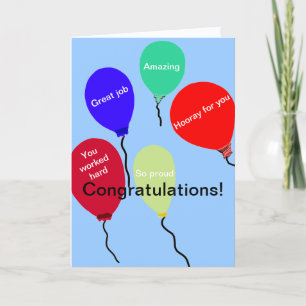 Congratulations Great Job Colorful Balloons Card