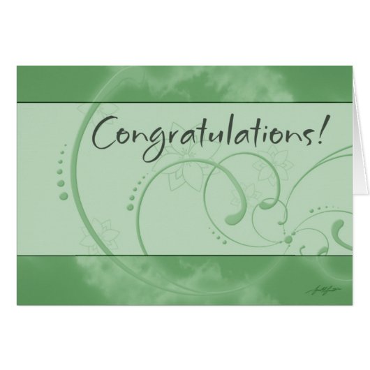 Congratulations (Green) Card (Front Horizontal)
