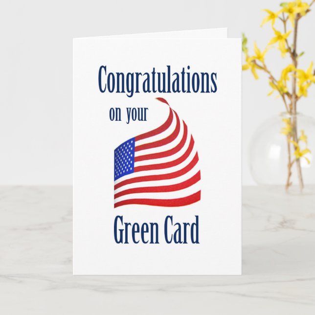 Congratulations Green Card US Flag | Zazzle
