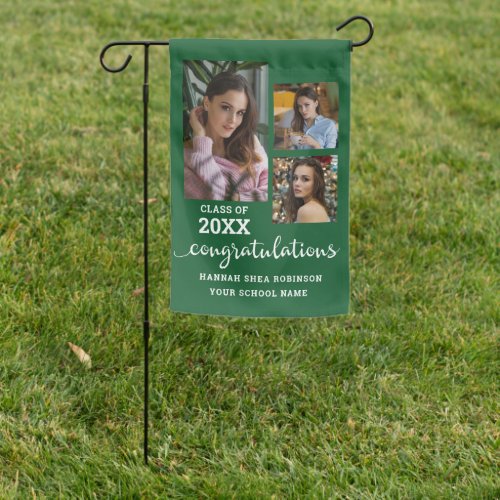 Congratulations Green Graduate Photo Graduation Garden Flag