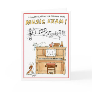 Congratulations greeting card - passing music exam