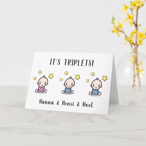 congratulations greeting card triplets welcome 