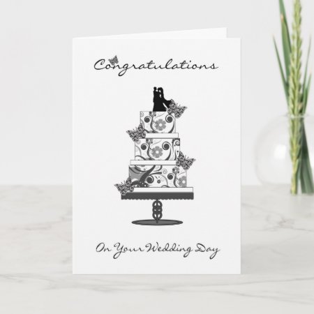 Congratulations Greeting Card With Wedding Cake