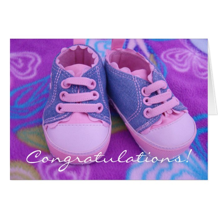 Congratulations greeting cards Pink Baby Shoes