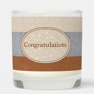 Congratulations Grey, Ivory, and Brown Scented Candle