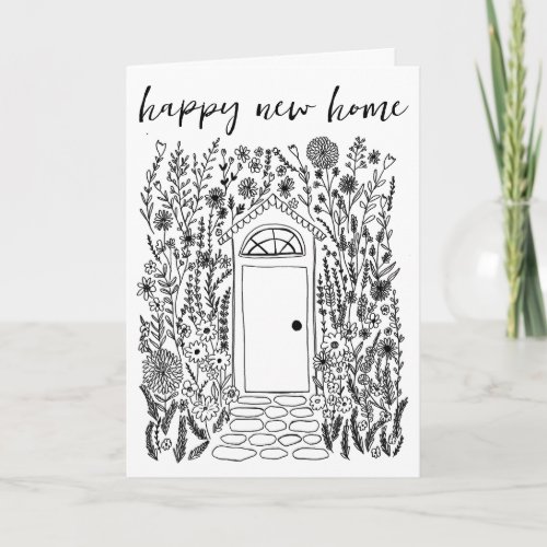 Congratulations Happy New Home Garden Door Custom Card