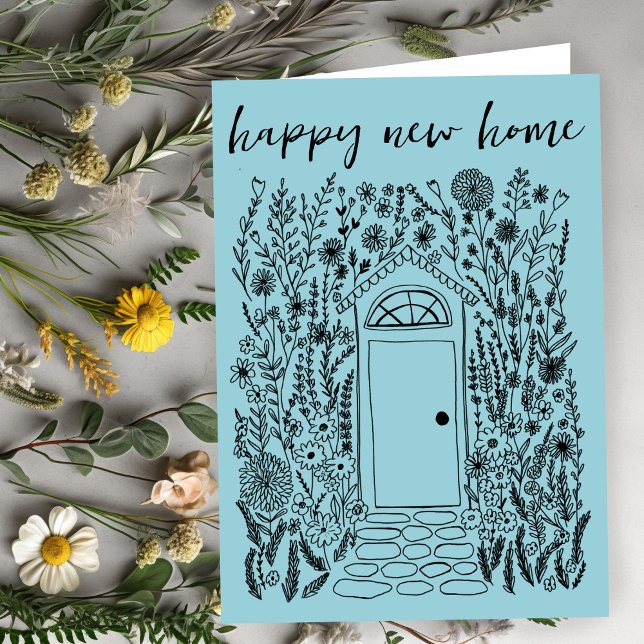 Congratulations Happy New Home Garden Door Custom Card (Congratulations on your new House Happy New Home Garden Door Custom Card
)