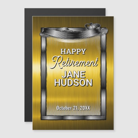 Congratulations Happy Retirement Black and Gold (Front/Back)