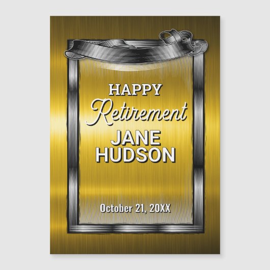 Congratulations Happy Retirement Black and Gold (Front)