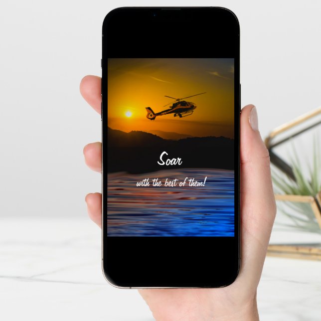 Congratulations, Helicopter Aviation Graduation Card (Front Digital)