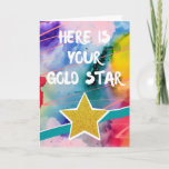 Congratulations Here Is Your Gold Star Colorful Card at Zazzle