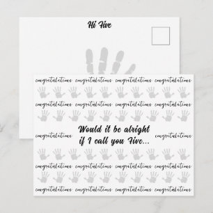 Congratulations High Five Honor Any Accomplishment Postcard