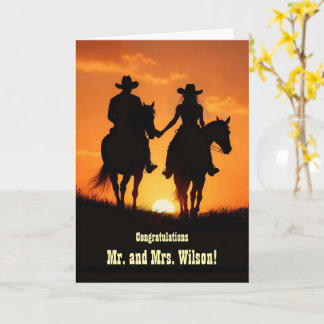 Congratulations Hitched Wedding Country Western Card
