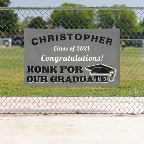 Congratulations Honk Gray Graduate Graduation Banner