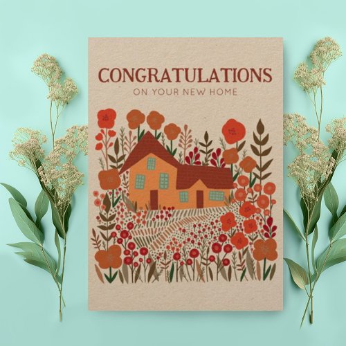 CONGRATULATIONS Housewarming Farmhouse Kraft  Card