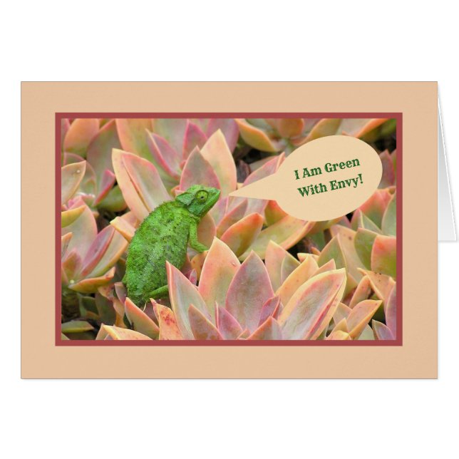 CONGRATULATIONS/I'M GREEN WITH ENVY/GREEN LIZARD CARDS (Front Horizontal)