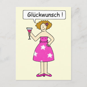 Congratulations in German. Postcard