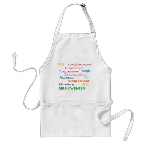 Congratulations in Many Languages Colorful Adult Apron