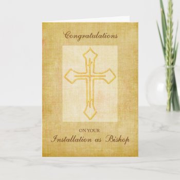 Congratulations Installation As Bishop Cross  Card by Religious_SandraRose at Zazzle