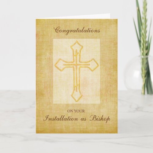 Congratulations Installation as Bishop Cross  Card