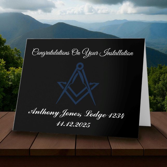 Congratulations Installation Master Mason Letterpress Thank You Card (Creator Uploaded)