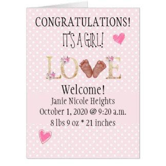 Congratulations It's a Girl African American Baby Card