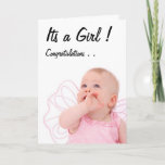 Congratulations, Its A Girl, Card at Zazzle