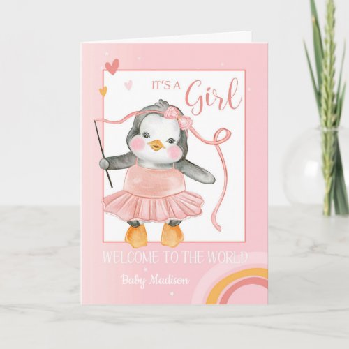 Congratulations Its a Girl Custom Name Card