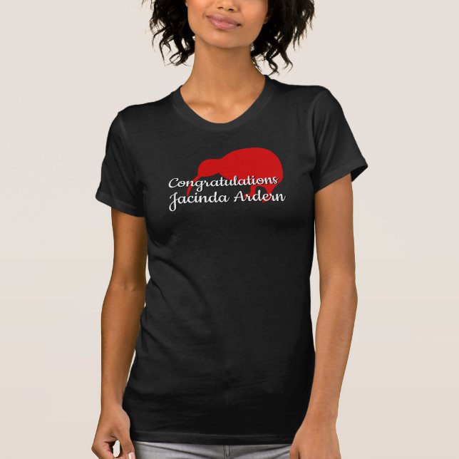 Congratulations Jacinda Ardern Custom Text Kiwi T-Shirt (Front)